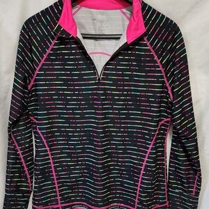 Ideology Black and Pink Quarter-Zip Pullover
